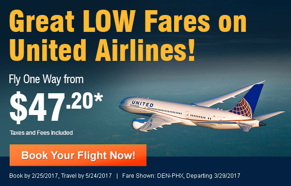 Great LOW Fares on United Airlines!