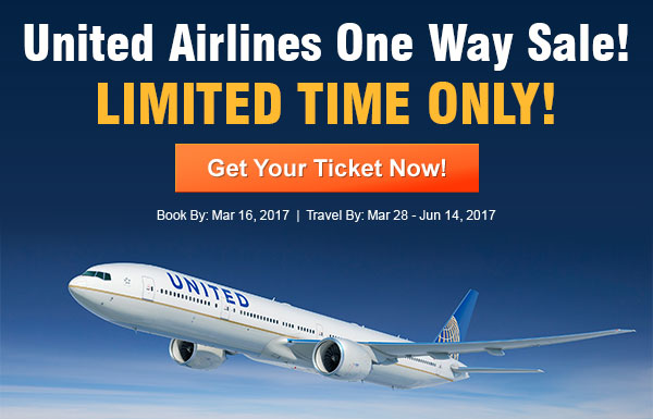 United Airlines One Way Sale!
