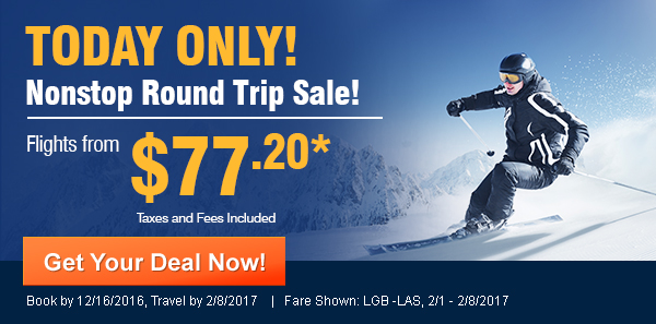 TODAY ONLY! Nonstop Round Trip Sale!