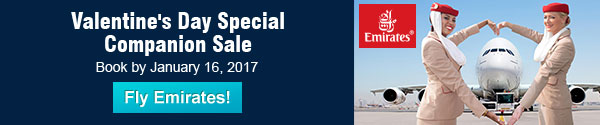 Valentine's Day Special Companion Sale - Fly Emirates!